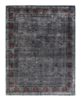 Contemporary Overyed Wool Hand Knotted Gray Area Rug 9' 2" x 11' 9"