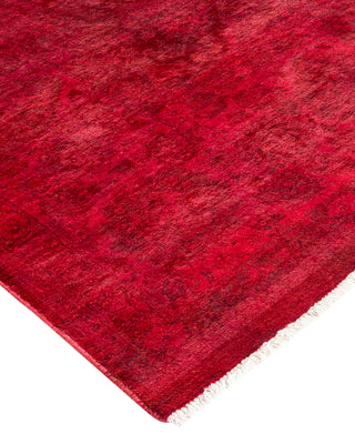 Modern Overdyed Hand Knotted Wool Pink Area Rug 8' 2" x 10' 3"