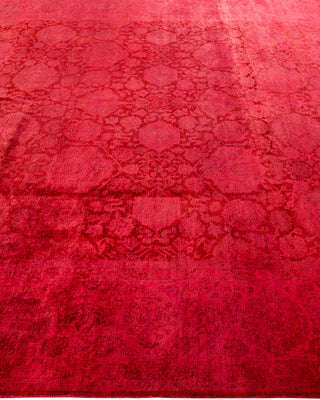 Modern Overdyed Hand Knotted Wool Pink Area Rug 8' 2" x 10' 3"