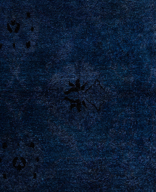 Overdyed One-of-a-Kind Wool Blue Square Area Rug 7' 10" x 8' 1"