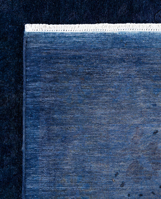 Overdyed One-of-a-Kind Wool Blue Square Area Rug 7' 10" x 8' 1"
