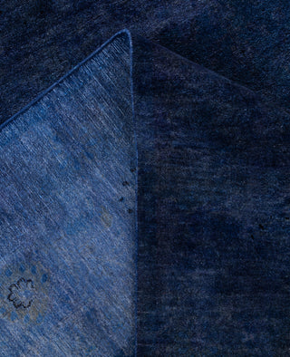 Overdyed One-of-a-Kind Wool Blue Square Area Rug 7' 10" x 8' 1"