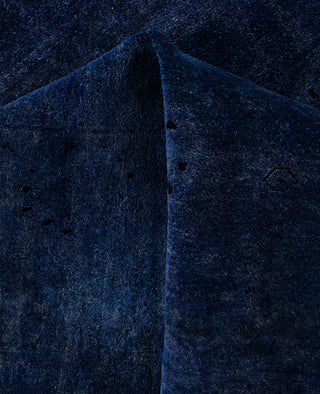 Overdyed One-of-a-Kind Wool Blue Square Area Rug 7' 10" x 8' 1"