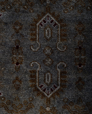 Contemporary Overdyed Wool Hand Knotted Gray Round Area Rug 8' 1" x 8' 1"