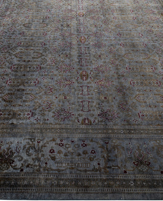 Contemporary Overdyed Wool Hand Knotted Gray Round Area Rug 8' 1" x 8' 1"