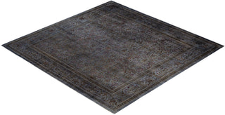 Contemporary Overdyed Wool Hand Knotted Gray Round Area Rug 8' 1" x 8' 1"