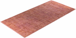 Contemporary Hand-Knotted Overdyed Pink Area Rug 6' 0" x 12' 5"