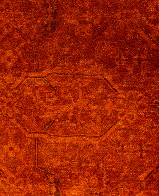 Contemporary Overdyed Wool Hand Knotted Orange Area Rug 4' 0" x 6' 3"