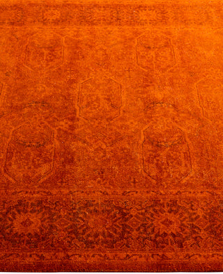 Contemporary Overdyed Wool Hand Knotted Orange Area Rug 4' 0" x 6' 3"