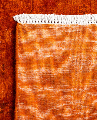 Contemporary Overdyed Wool Hand Knotted Orange Area Rug 4' 0" x 6' 3"