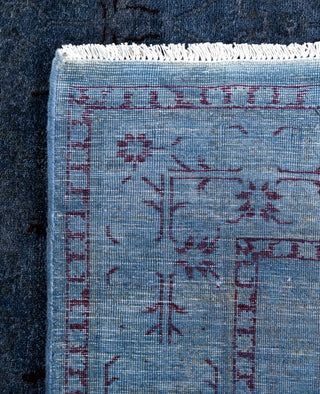 Overdyed One-of-a-Kind Wool Blue Runner 4' 1" x 12' 7"