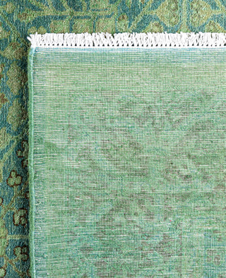Overdyed Hand-Knotted Wool Modern-Contemporary Green Area Rug 4' 1" x 6' 2"