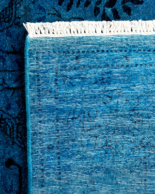 Contemporary Hand Knotted Overdyed Blue Area Rug 4' 2" x 5' 10"