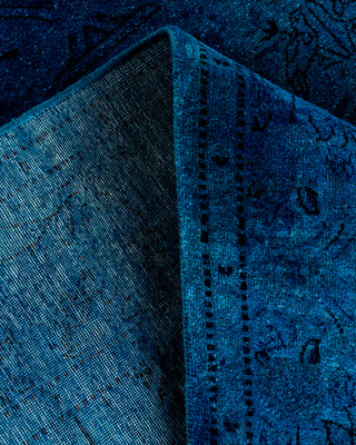 Contemporary Hand Knotted Overdyed Blue Area Rug 4' 2" x 5' 10"