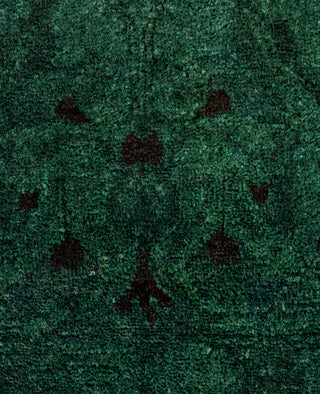 Contemporary Overdyed Wool Hand Knotted Green Area Rug 4' 1" x 6' 7"