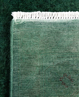 Contemporary Overdyed Wool Hand Knotted Green Area Rug 4' 1" x 6' 7"