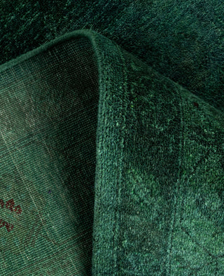 Contemporary Overdyed Wool Hand Knotted Green Area Rug 4' 1" x 6' 7"
