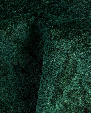 Contemporary Overdyed Wool Hand Knotted Green Area Rug 4' 1" x 6' 7"