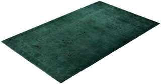 Contemporary Overdyed Wool Hand Knotted Green Area Rug 4' 1" x 6' 7"