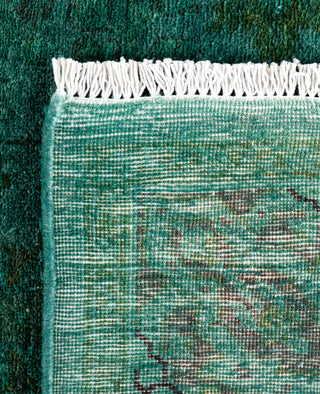Contemporary Overdyed Wool Hand Knotted Green Area Rug 4' 2" x 6' 3"