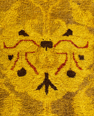 Contemporary Overdyed Wool Hand Knotted Gold Area Rug 4' 2" x 6' 2"