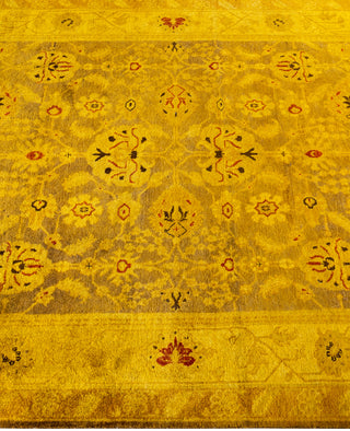 Contemporary Overdyed Wool Hand Knotted Gold Area Rug 4' 2" x 6' 2"