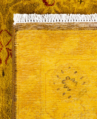 Contemporary Overdyed Wool Hand Knotted Gold Area Rug 4' 2" x 6' 2"