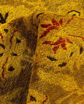 Contemporary Overdyed Wool Hand Knotted Gold Area Rug 4' 2" x 6' 2"