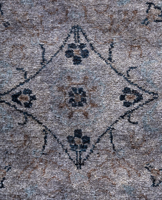 Contemporary Overdyed Wool Hand Knotted Gray Runner 2' 8" x 4' 2"