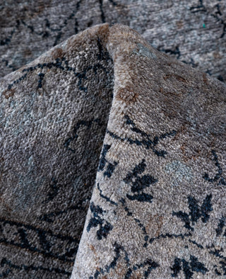 Contemporary Overdyed Wool Hand Knotted Gray Runner 2' 8" x 4' 2"