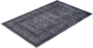 Contemporary Overdyed Wool Hand Knotted Gray Runner 2' 8" x 4' 2"