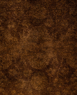 Contemporary Overdyed Wool Hand Knotted Brown Runner 2' 7" x 4' 0"