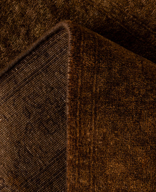 Contemporary Overdyed Wool Hand Knotted Brown Runner 2' 7" x 4' 0"