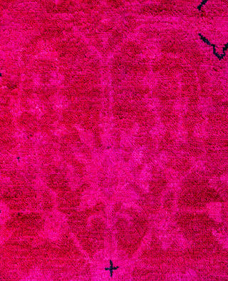 Contemporary Overdyed Wool Hand Knotted Pink Runner 3' 0" x 10' 3"