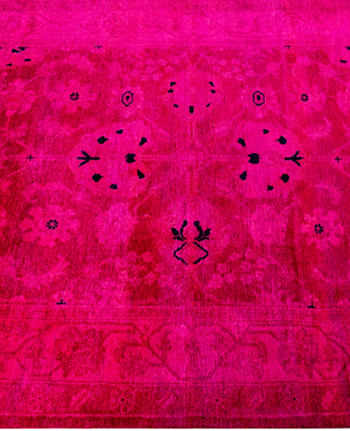Contemporary Overdyed Wool Hand Knotted Pink Runner 3' 0" x 10' 3"