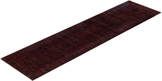 Contemporary Overdyed Wool Hand Knotted Brown Runner 3' 2" x 12' 8"