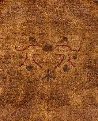 Contemporary Overdyed Wool Hand Knotted Brown Runner 3' 1" x 15' 5"
