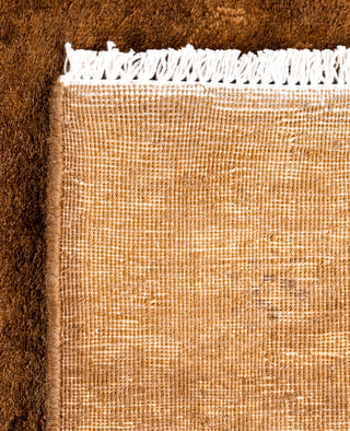 Contemporary Overdyed Wool Hand Knotted Brown Runner 3' 1" x 15' 5"