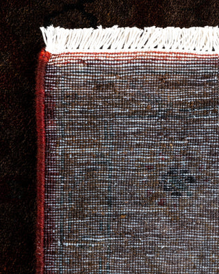 Contemporary Hand Knotted Overdyed Brown Runner 3' 1" x 12' 7"