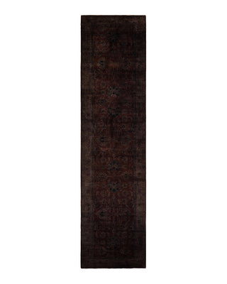 Contemporary Fine Vibrance Brown Wool Area Rug 3' 1" x 12' 7"