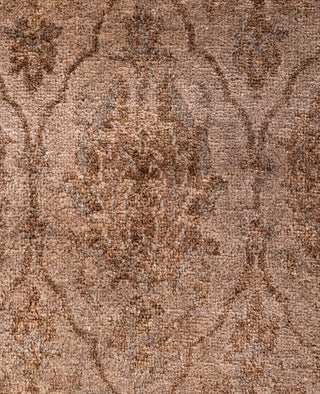 Contemporary Overdyed Wool Hand Knotted Brown Runner 2' 6" x 9' 10"