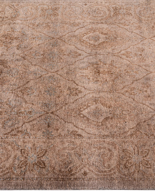 Contemporary Overdyed Wool Hand Knotted Brown Runner 2' 6" x 9' 10"
