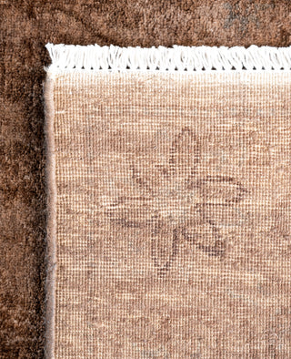 Contemporary Overdyed Wool Hand Knotted Brown Runner 2' 6" x 9' 10"