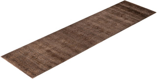 Contemporary Overdyed Wool Hand Knotted Brown Runner 2' 6" x 9' 10"