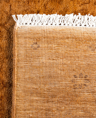 Contemporary Overdyed Wool Hand Knotted Brown Runner 2' 9" x 14' 5"