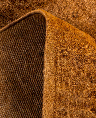 Contemporary Overdyed Wool Hand Knotted Brown Runner 2' 9" x 14' 5"
