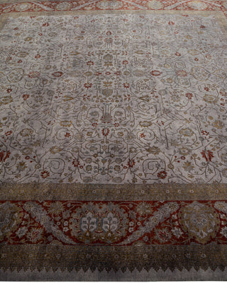 Modern Overdyed Hand Knotted Wool Gray Area Rug 7' 10" x 8' 2"