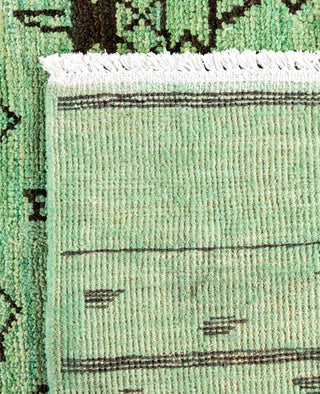 Overdyed Hand-Knotted Wool Modern-Contemporary Green Area Rug 4' 10" x 7' 10"