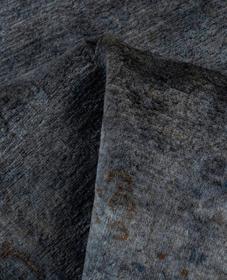Contemporary Overdyed Wool Hand Knotted Gray Runner 2' 6" x 8' 8"