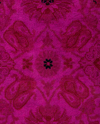 Contemporary Overdyed Wool Hand Knotted Pink Runner 2' 8" x 11' 3"